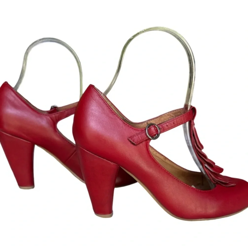 Aldo Red Leather Mary Jane’s Size 37 US 6.5